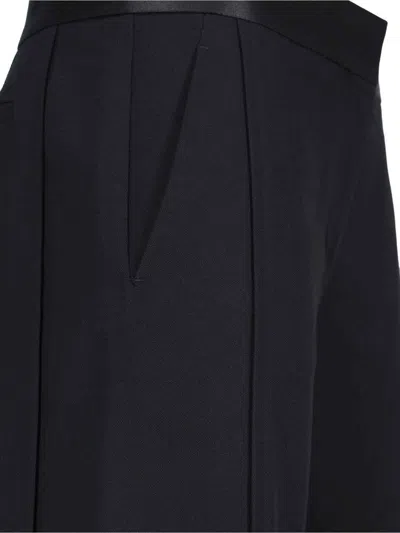 Victoria Beckham Side Panel Wool-blend Wide-leg Pants In Black