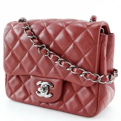 Pre-owned Chanel Red Color Leather Shoulder Bag ()