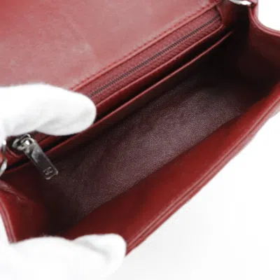 Pre-owned Chanel Red Color Leather Shoulder Bag ()