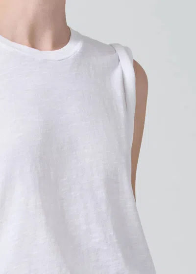 Citizen Of Humanity Kelsey Roll Sleeve Tee In White