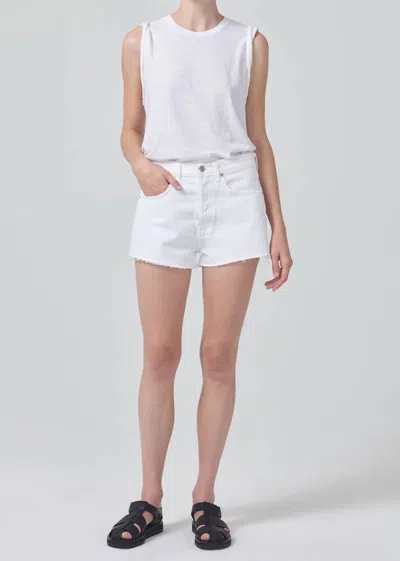 Citizen Of Humanity Kelsey Roll Sleeve Tee In White