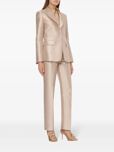 Alberta Ferretti Peak Lapel Collar Jacket With Satin Finish
