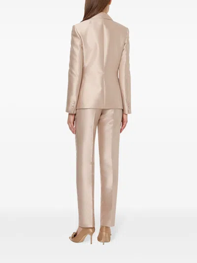 Alberta Ferretti Peak Lapel Collar Jacket With Satin Finish