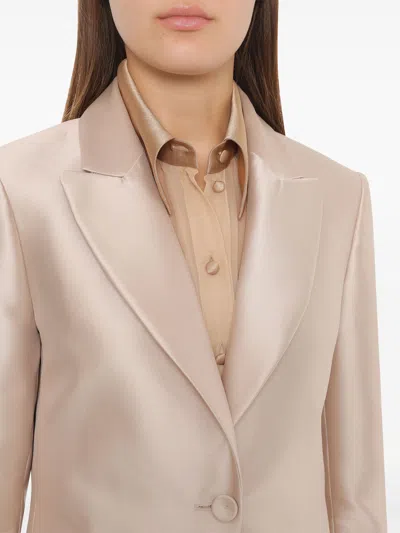 Alberta Ferretti Peak Lapel Collar Jacket With Satin Finish