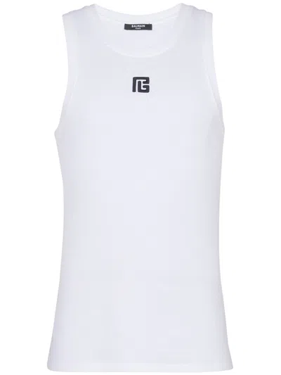 Balmain Logo-embroidered Tank Top
