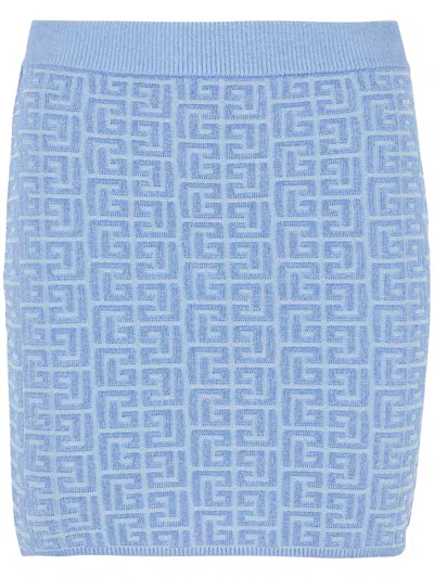 Balmain Pb Monogram Jacquard Mini Skirt
