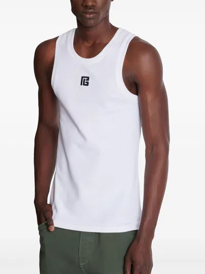 Balmain Logo-embroidered Tank Top