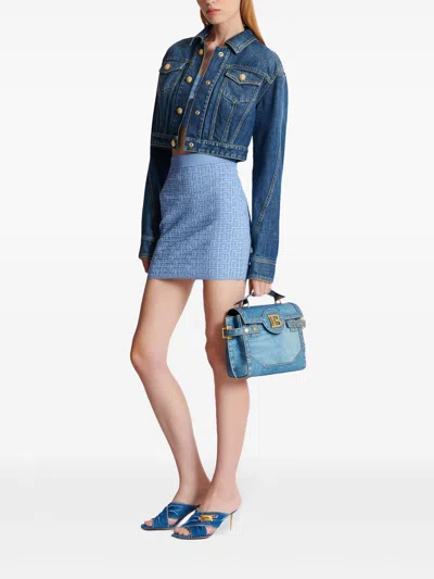 Balmain Pb Monogram Jacquard Mini Skirt