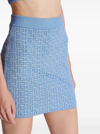 Balmain Pb Monogram Jacquard Mini Skirt