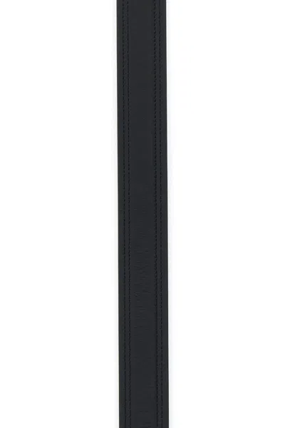 Shop Valentino Black Leather Vlogo The Bold Edition Belt