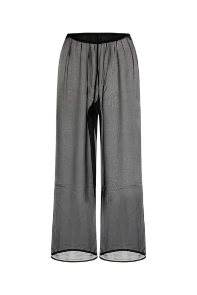 Bode Black Juana Sheer Silk Trousers