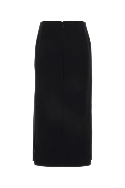 Valentino Virgin Wool Longuette Skirt With Slits And Silk Lining