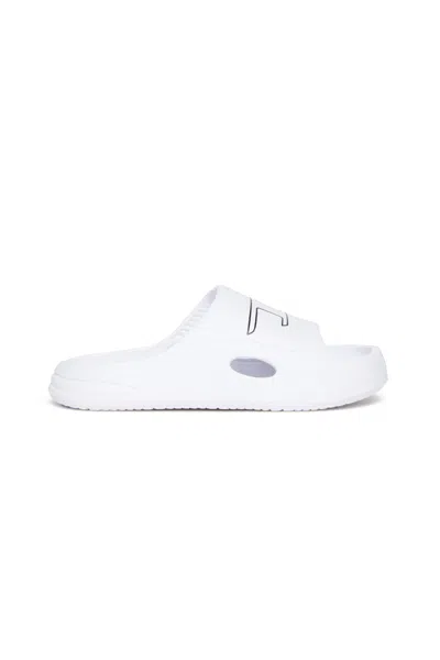 Diesel Chuncky D Branded Slide Slippers In White
