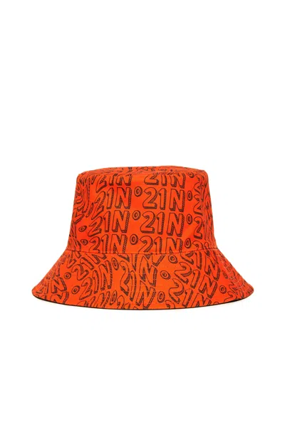 N°21 Logo-print Bucket Hat In Orange
