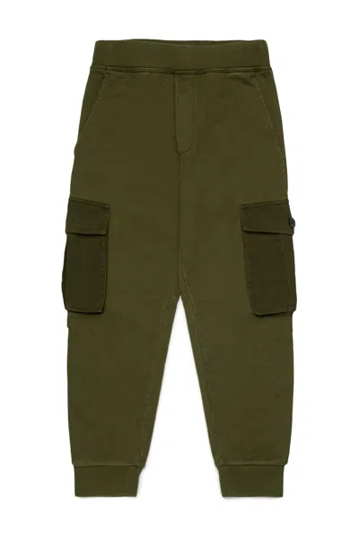 Dsquared2 Kids Fleece Cargo Pants In Green
