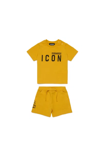 Dsquared2 Icon Branded Short Pajamas In Yellow
