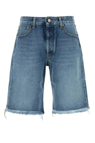 Alessandra Rich Bermuda Shorts With Frayed Hem And Belt Loops