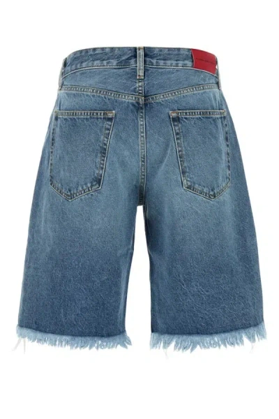Alessandra Rich Bermuda Shorts With Frayed Hem And Belt Loops