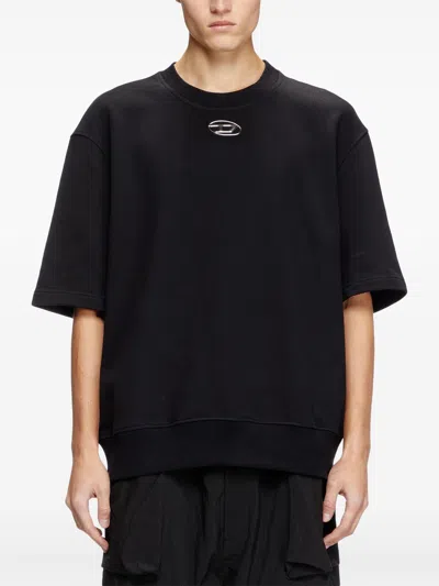 Diesel S-cooling Biologic Cotton Sweatshirt With Metal Oval-d Logo