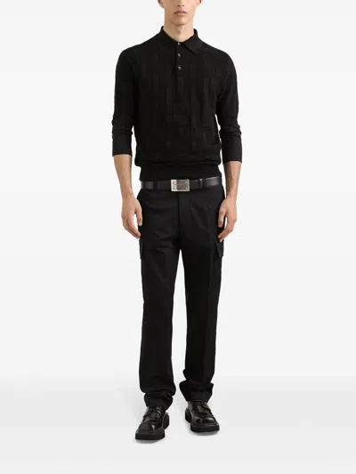 Dolce & Gabbana Silk Polo Shirt In Black