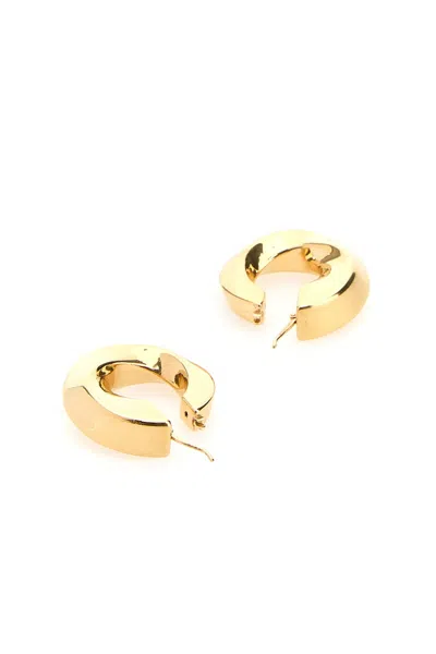 Bottega Veneta Twisted Hoop Earrings With 18k Gold Plating