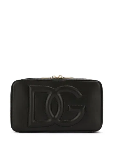 Dolce & Gabbana Dg Logo Zip Leather Clutch Bag