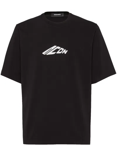 Dsquared2 Black T-shirt With Contrasting Icon Print