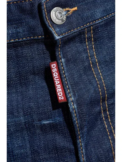 Dsquared2 Straight Leg Stretch Denim Jeans With Vintage Finish