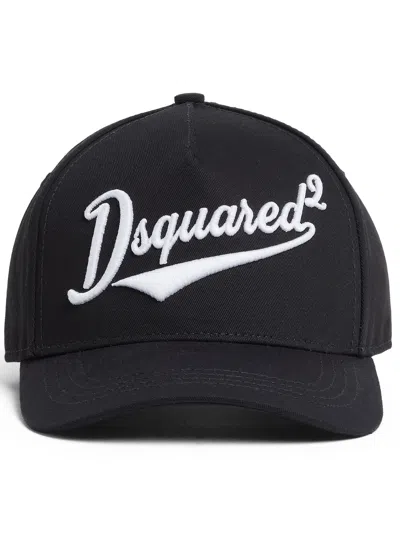 Dsquared2 Black Baseball Cap With Maxi Logo Lettering On The Front