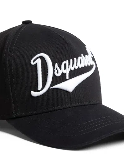 Dsquared2 Black Baseball Cap With Maxi Logo Lettering On The Front
