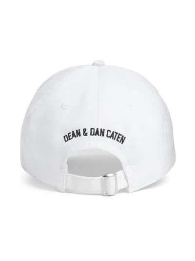 Dsquared2 Black Baseball Cap With Maxi Print On The Front And Logo Lettering On The Rear In Cotton Man