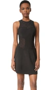 Simkhai 'burlesque' Eyelet Mesh Fit & Flare Dress In Black