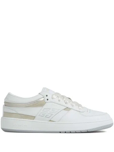 Givenchy G Move Sneakers In Mixed Leathers In White