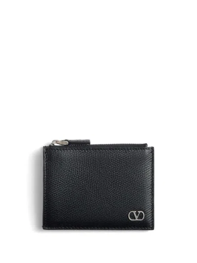 Valentino Vlogo Signature Card Holder In Black