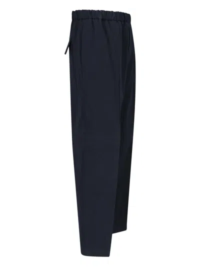 Jil Sander Navy Cotton Gabardine Tapered Trousers In Blue