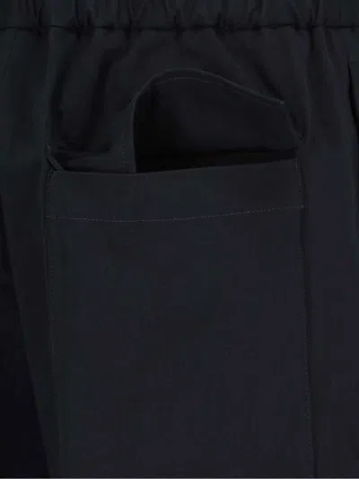 Jil Sander Navy Cotton Gabardine Tapered Trousers In Blue