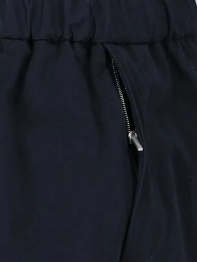 Jil Sander Navy Cotton Gabardine Tapered Trousers In Blue