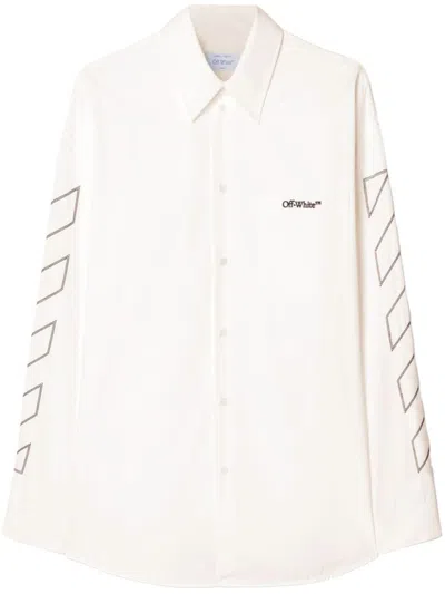 Off-white Off White Men Diag Outl Shirt Jacket In White