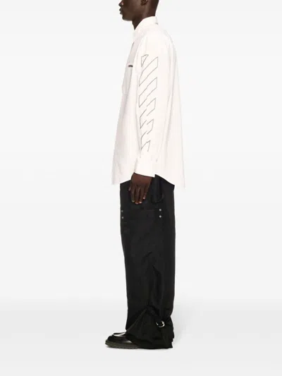 Off-white Off White Men Diag Outl Shirt Jacket In White