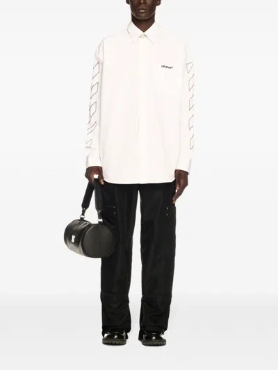 Off-white Off White Men Diag Outl Shirt Jacket In White