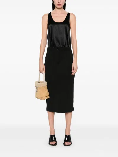 Pinko Sleeveless Stretch Satin Top In Multicolor