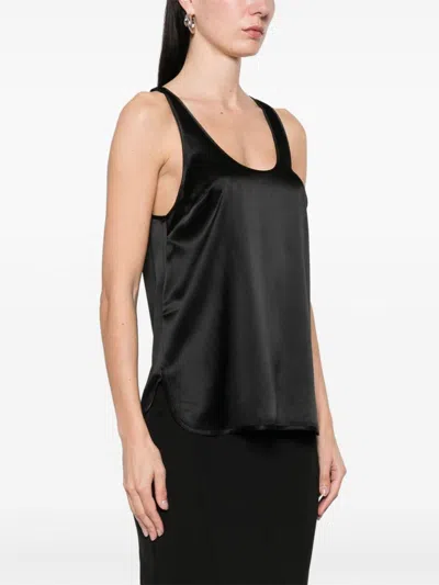 Pinko Sleeveless Stretch Satin Top In Multicolor