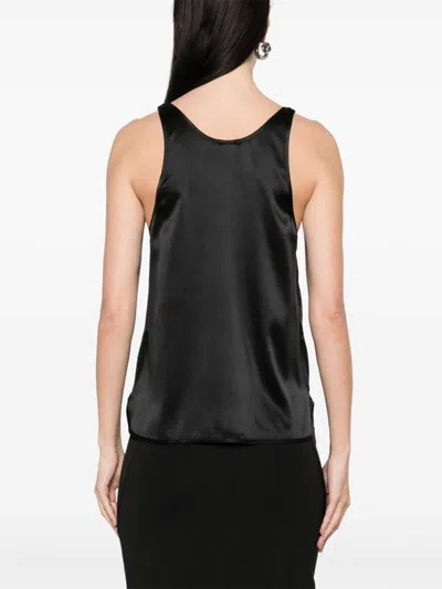 Pinko Sleeveless Stretch Satin Top In Multicolor