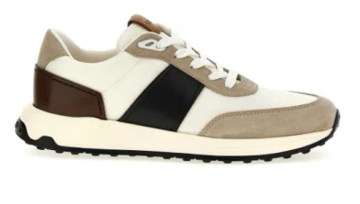 Tod's Technical Fabric And Leather Sneakers In Multi
