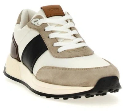 Tod's Technical Fabric And Leather Sneakers In Multi
