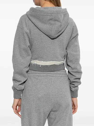 Alexander Mcqueen Logo Embroidered Hooded Sweatshirt In Grey