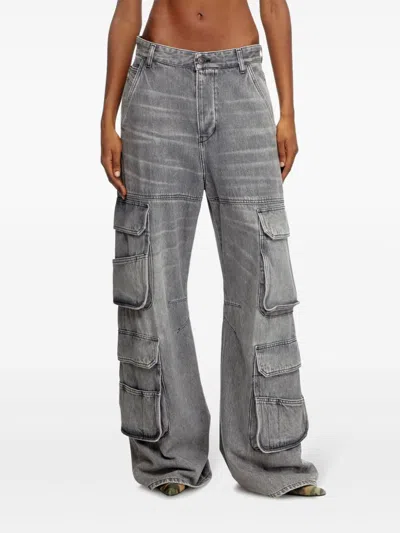 Diesel Cargo Denim Jeans In Multicolor