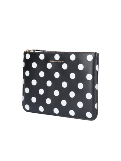 Comme Des Garçons Dot Print Wallet Accessories In Black