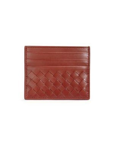 Shop Bottega Veneta Woven Leather Card Case In Artic