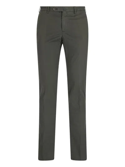 Pt Torino Straight Trousers With Pockets And Loops In Green